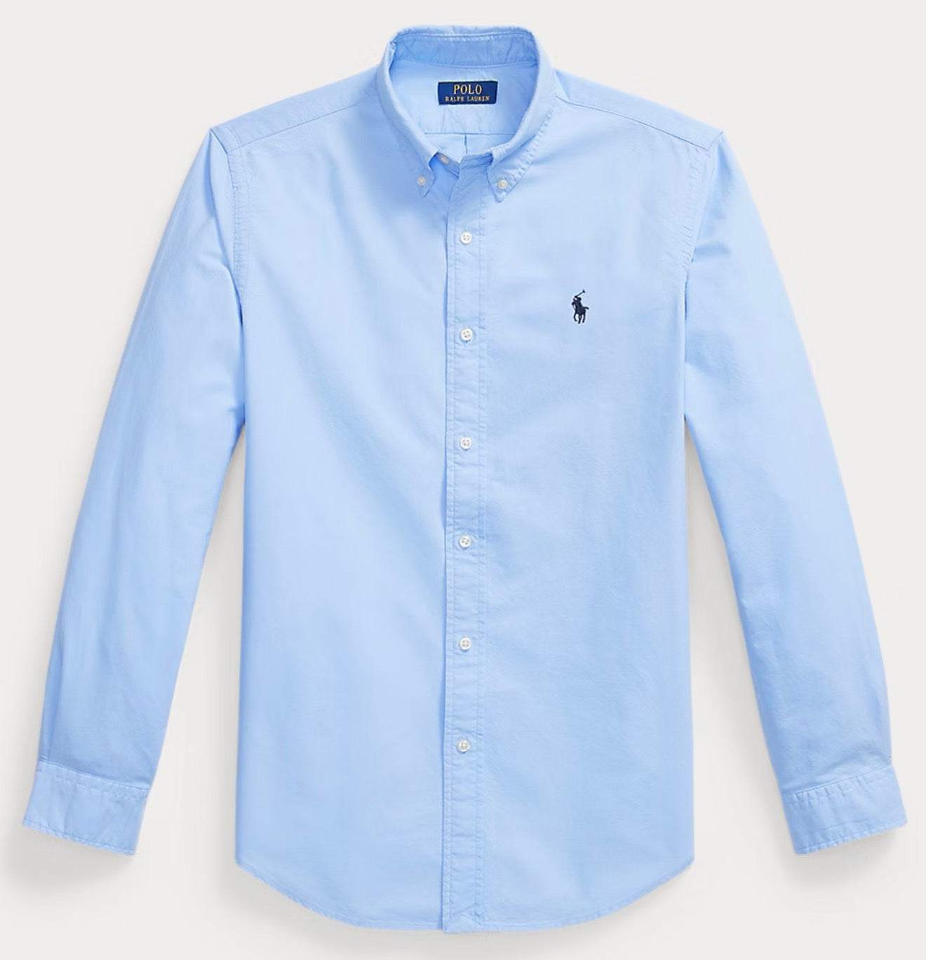 Sky Blue Oxford Shirt Yellow Logo