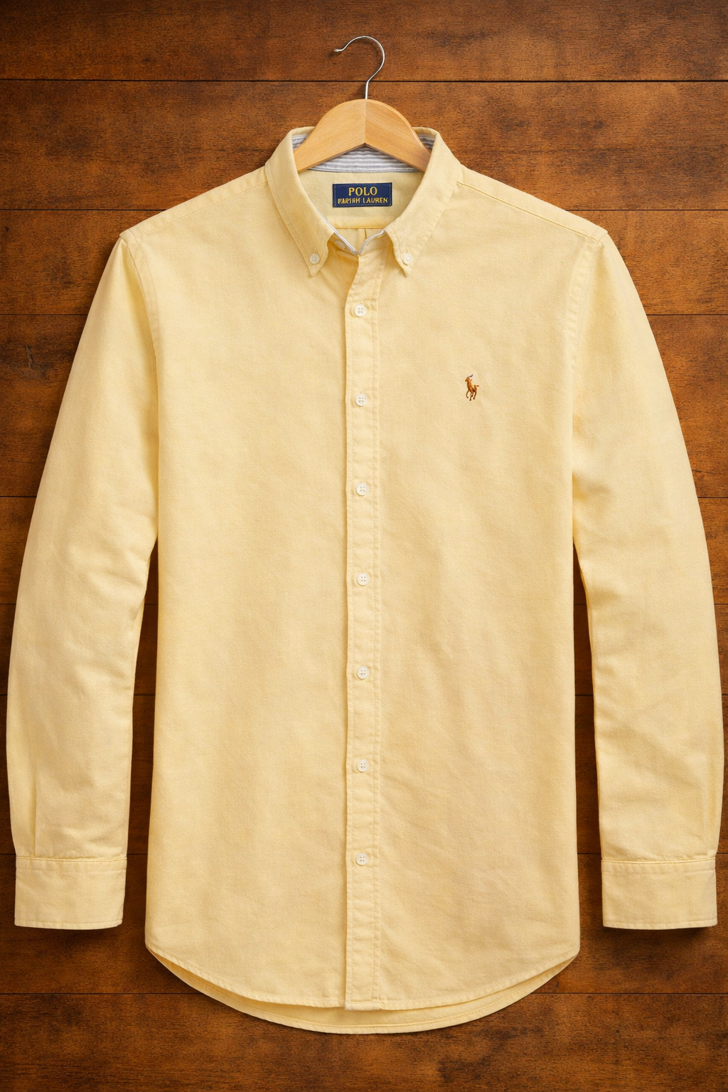 Yellow Oxford Shirt (Navy Logo)