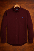Wine Oxford Shirt Green Logo