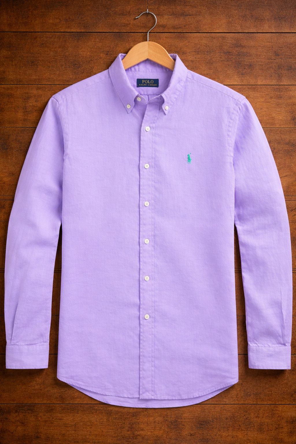 ABD Lavendar Oxford Shirt Green logo